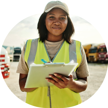 A female truck driver