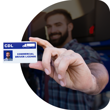 A man showing his CDL