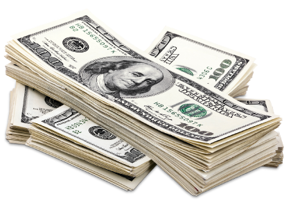 A stack of hundred dollar bills