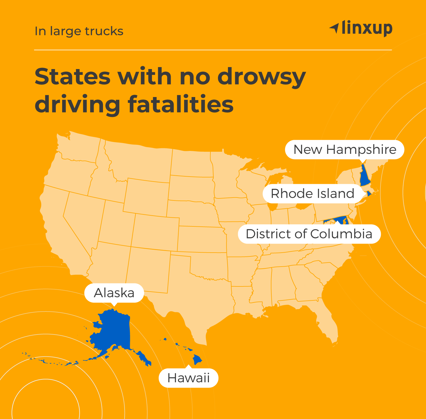 state drowsy driving map graphic