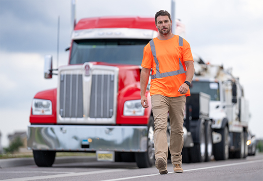 Truck cab with an ELD attached