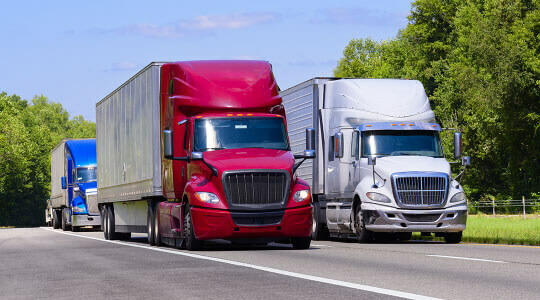 Trucks on highway