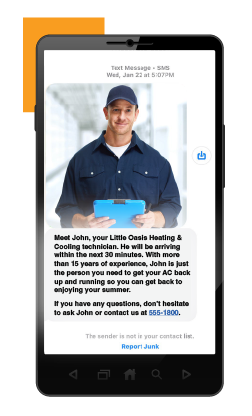 sending service updates via text message