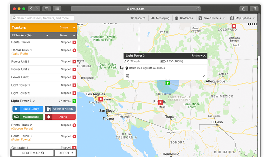 gps tracking software app dashboard