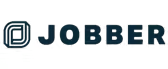 The Jobber company logo features a stylized abstract icon to the left of the word "JOBBER" in bold, dark blue lettering.