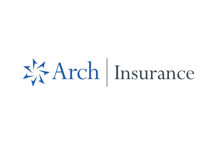 Logo of Arch Insurance featuring a blue star-like symbol on the left, with "Arch" in blue and "Insurance" in black text on a white background.